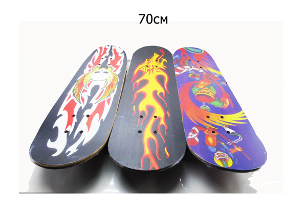 Скейтборд 4 колеса PVC деревянный 70 см 3 цвета