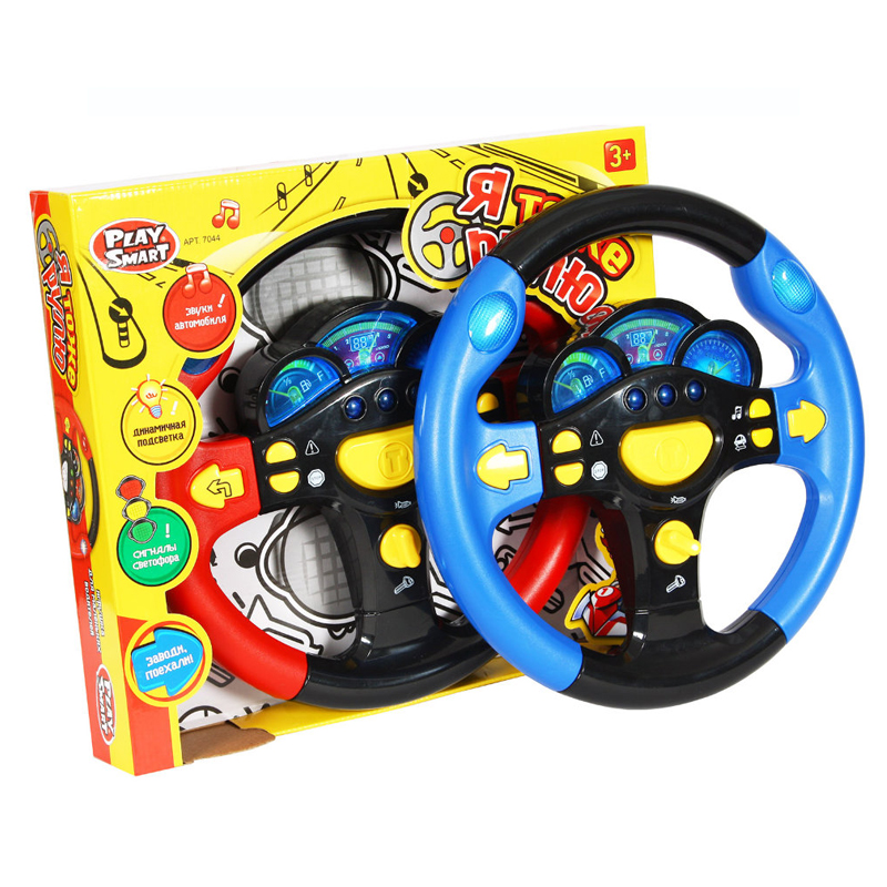 Руль муз. 7044 в коробке 30*26*5 красный