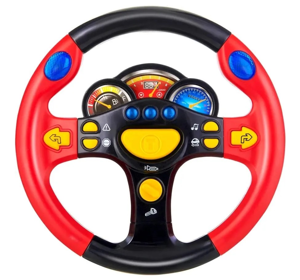 Руль муз. 7044 в коробке 30*26*5 красный