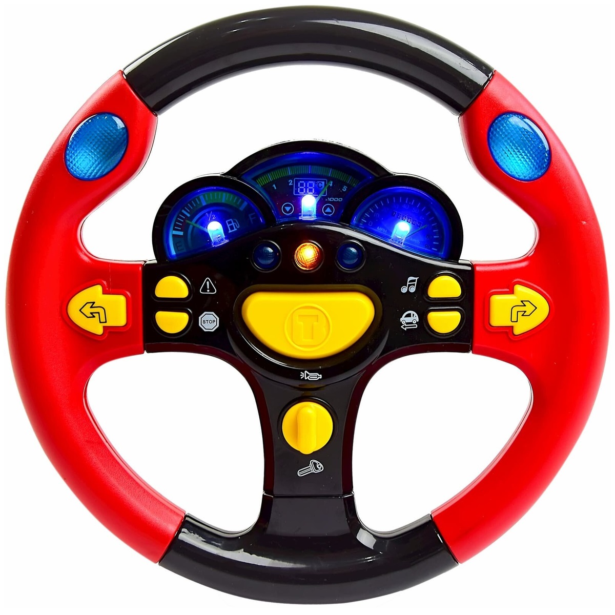 Руль муз. 7044 в коробке 30*26*5 красный