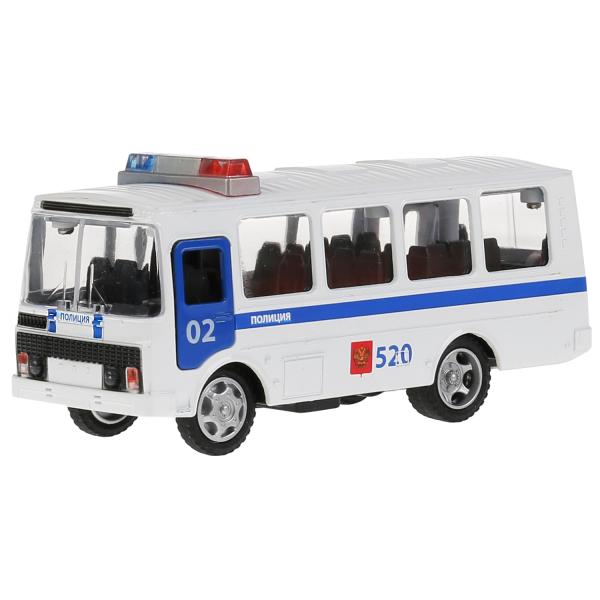 Машина метал. Технопарк ПАЗ 3205 Полиция свет,звук 174408