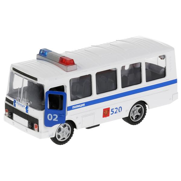 Машина метал. Технопарк ПАЗ 3205 Полиция свет,звук 174408