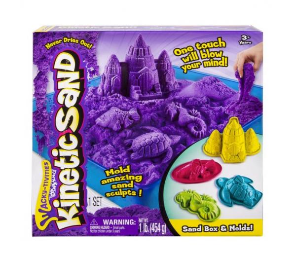 Песок для лепки Kinetic sand сиреневый, 454г, лоток, 4 формочки