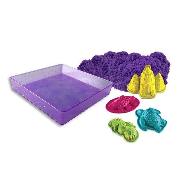 Песок для лепки Kinetic sand сиреневый, 454г, лоток, 4 формочки