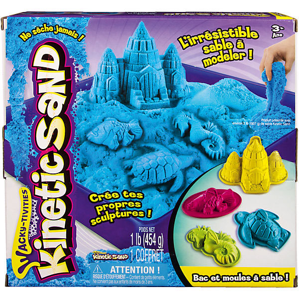 Песок для лепки Kinetic sand сиреневый, 454г, лоток, 4 формочки