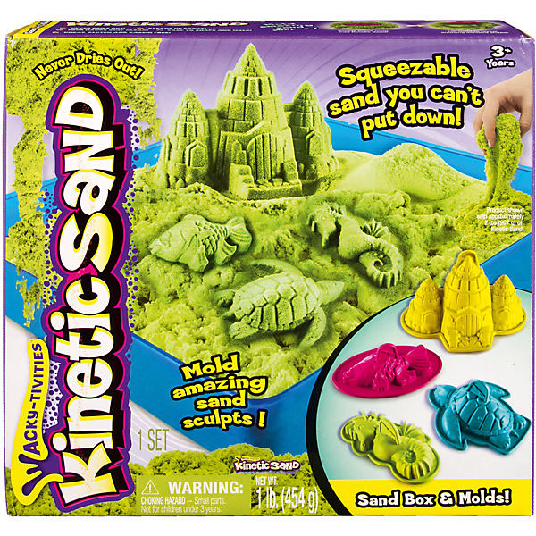 Песок для лепки Kinetic sand сиреневый, 454г, лоток, 4 формочки