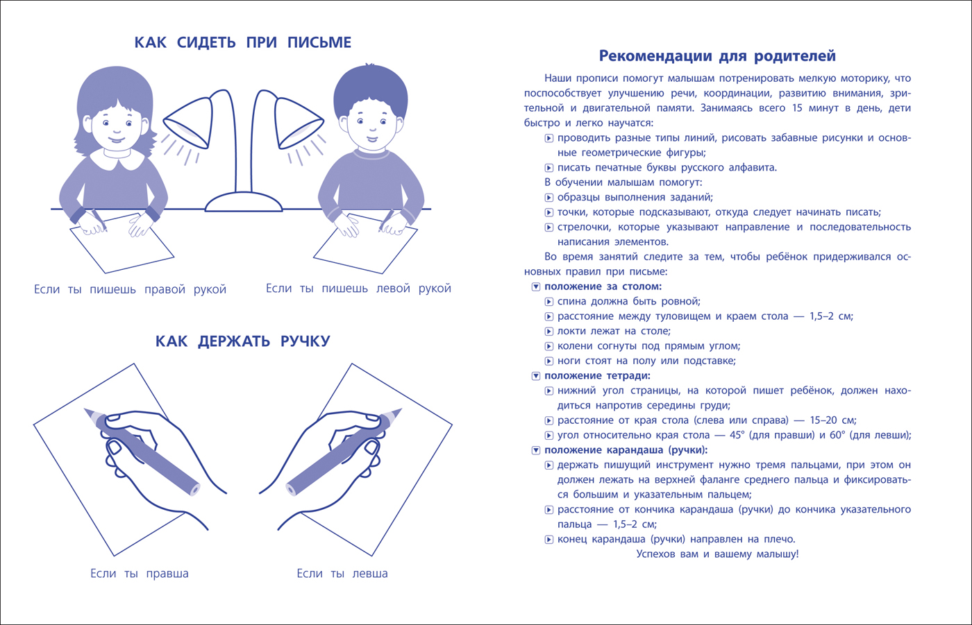 Положение тетради. Положение тетради для левшей. Массаж для подготовки рук к письму. Прописи 