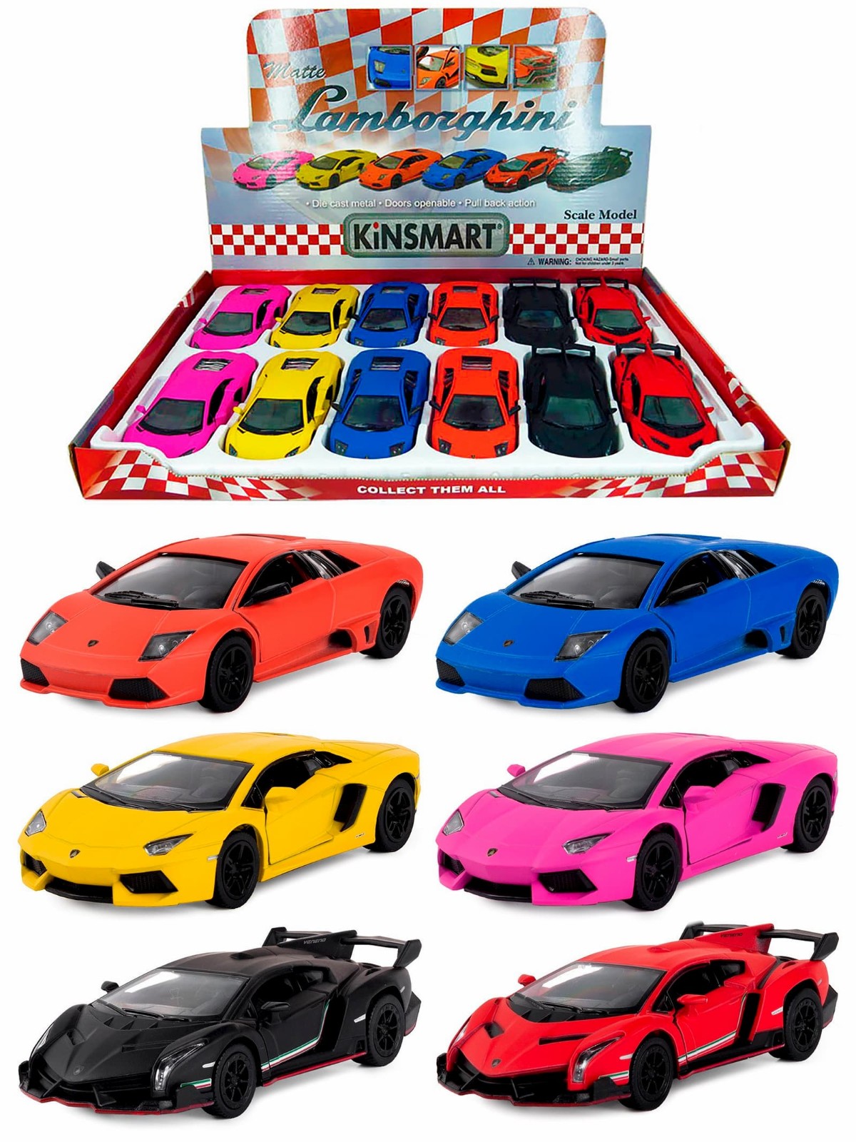 Машина метал. Matte Lamborghini мет., инерц. модель машины 1:36