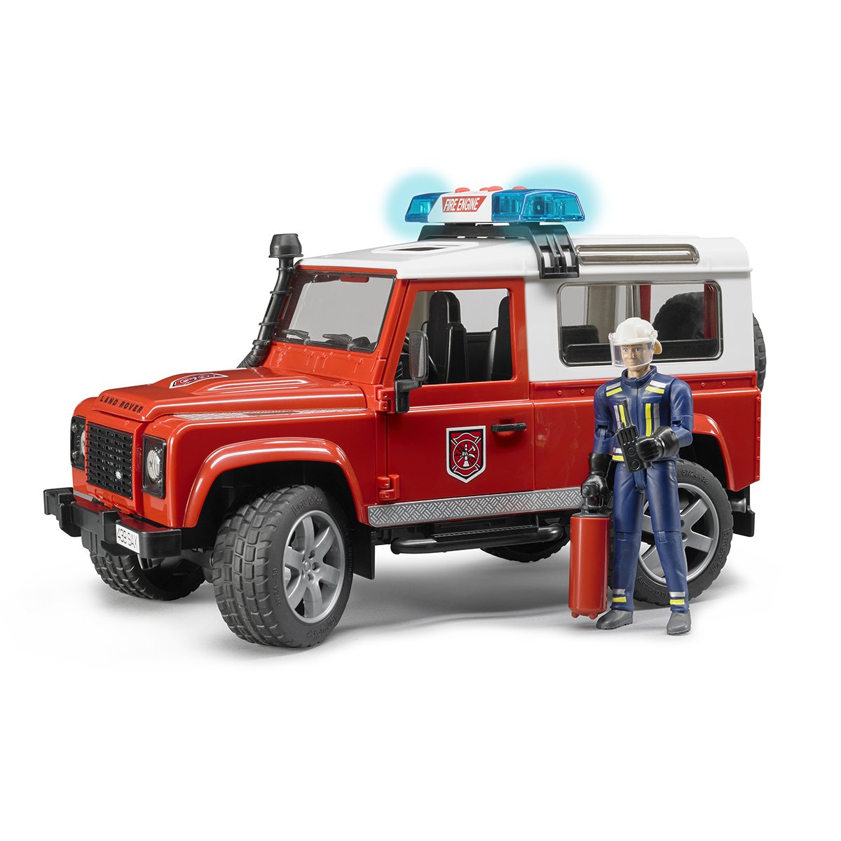 Внедорожник Land Rover Defender Station Wagon Пожарная с фигуркой