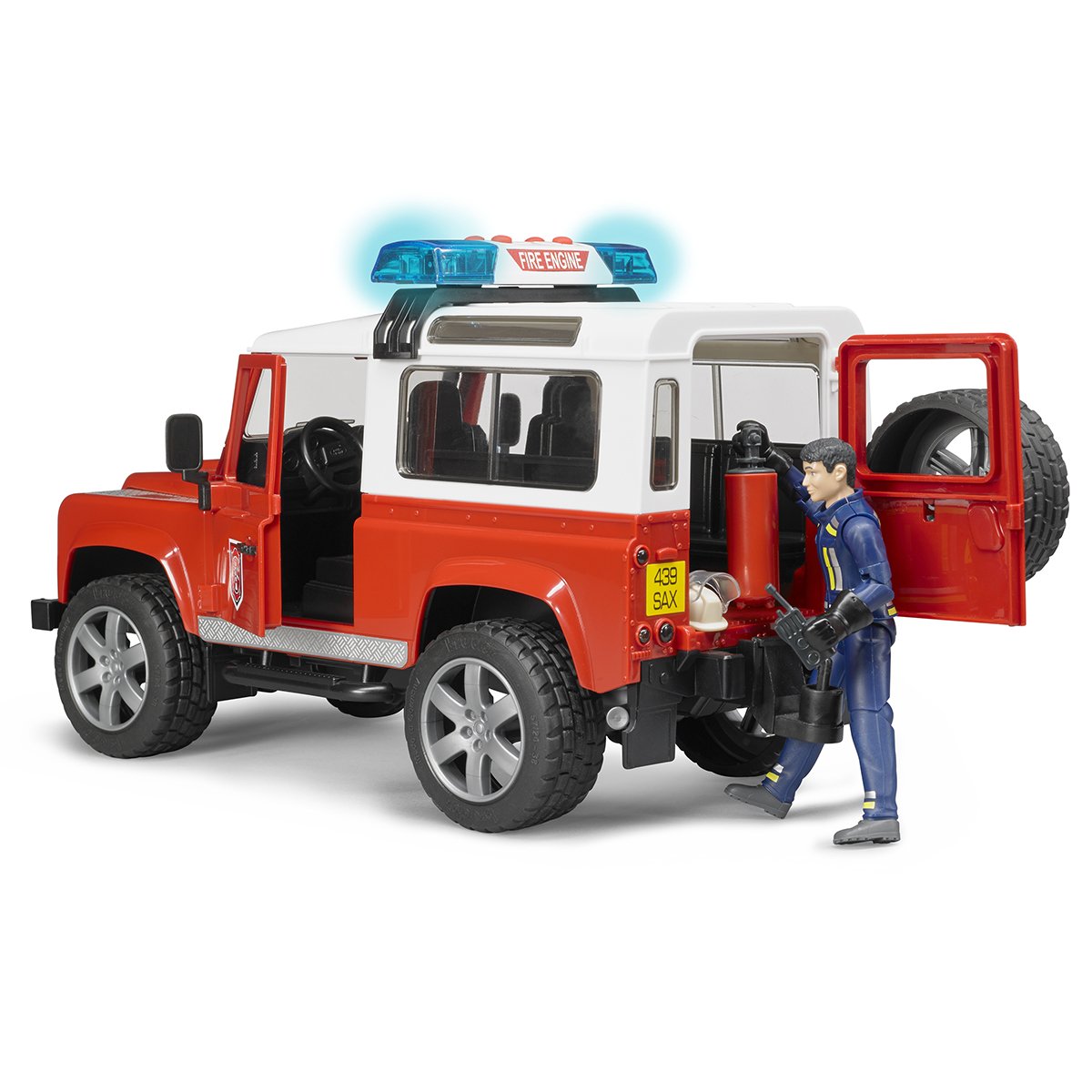 Внедорожник Land Rover Defender Station Wagon Пожарная с фигуркой