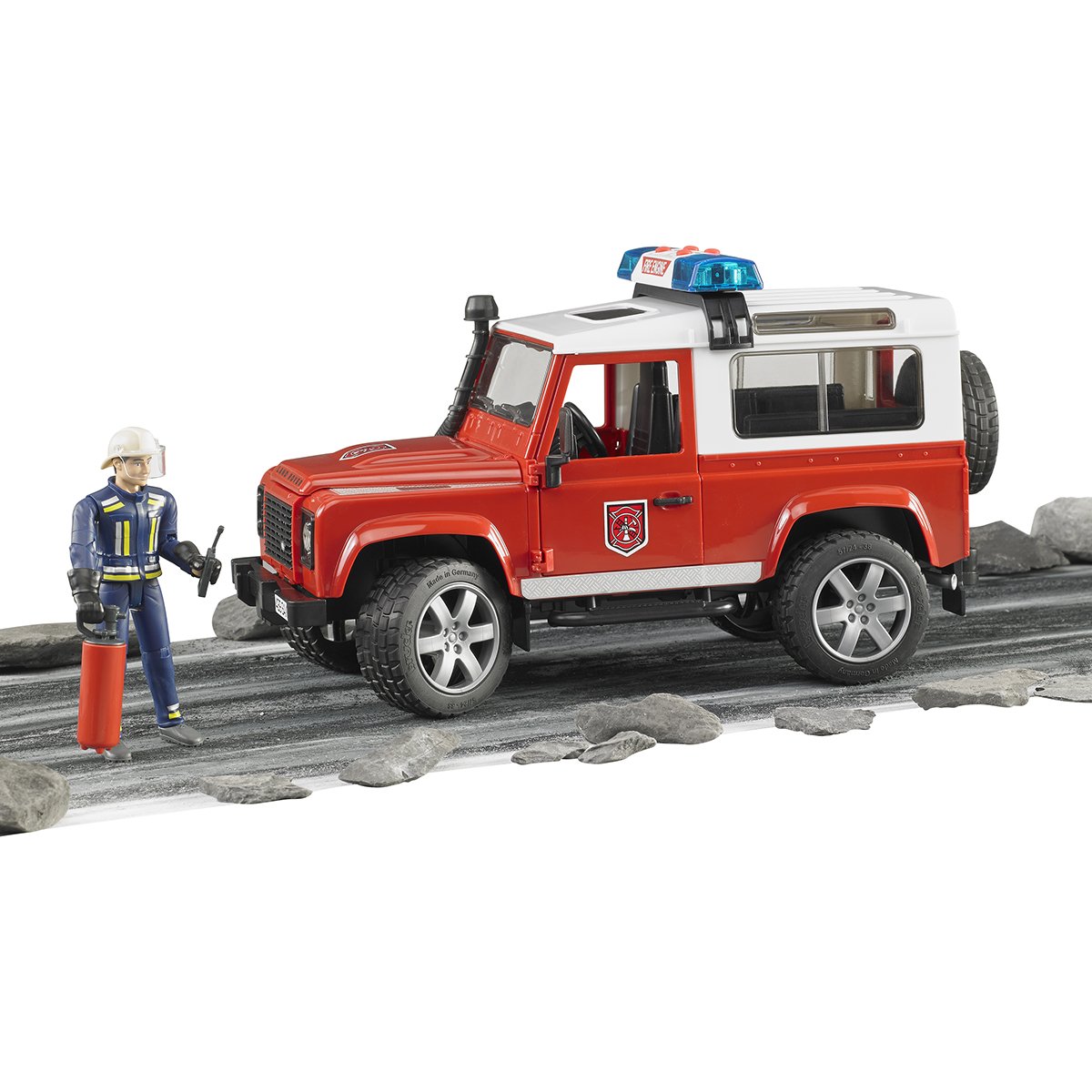 Внедорожник Land Rover Defender Station Wagon Пожарная с фигуркой