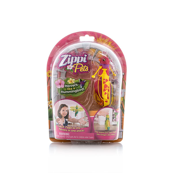 Zippi Pets Интерактивная летающая птичка (красная)