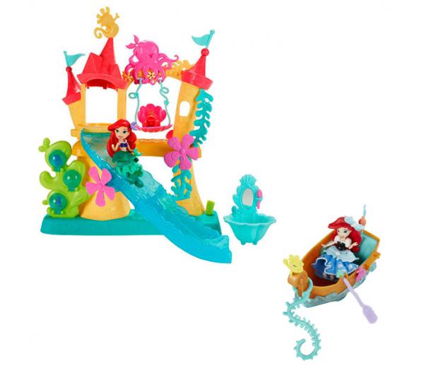 Набор Disney Princess Замок Ариэль для игры с водой B5836+кукла Принцесса и лодка
