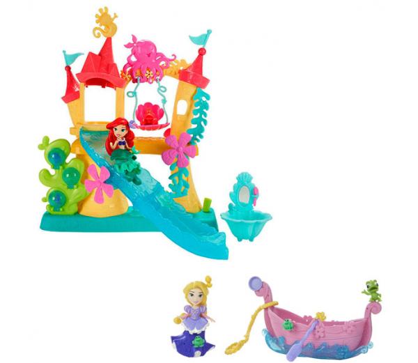 Набор Disney Princess Замок Ариэль для игры с водой B5836+кукла Принцесса и лодка