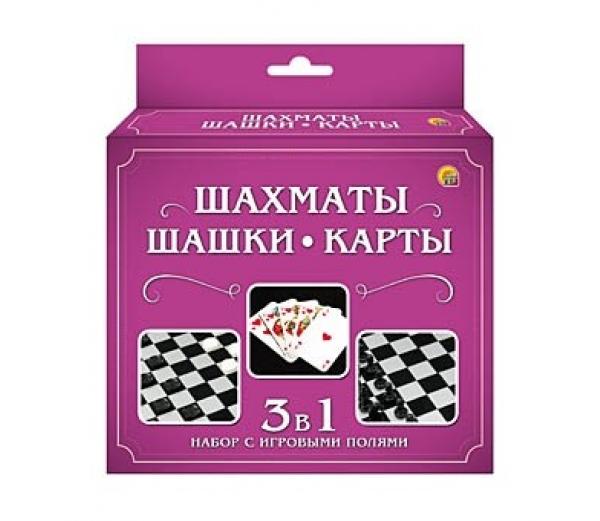 Шахматы, шашки и карты в коробке