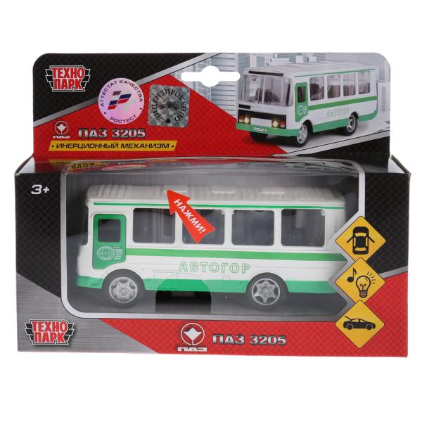 Машина метал. Технопарк ПАЗ 3205 свет,звук, откр. двери 174644