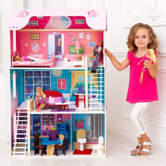Кукольный домик Вдохновение для кукол до 30см с мебелью 16 предметов