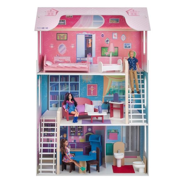 Кукольный домик Вдохновение для кукол до 30см с мебелью 16 предметов