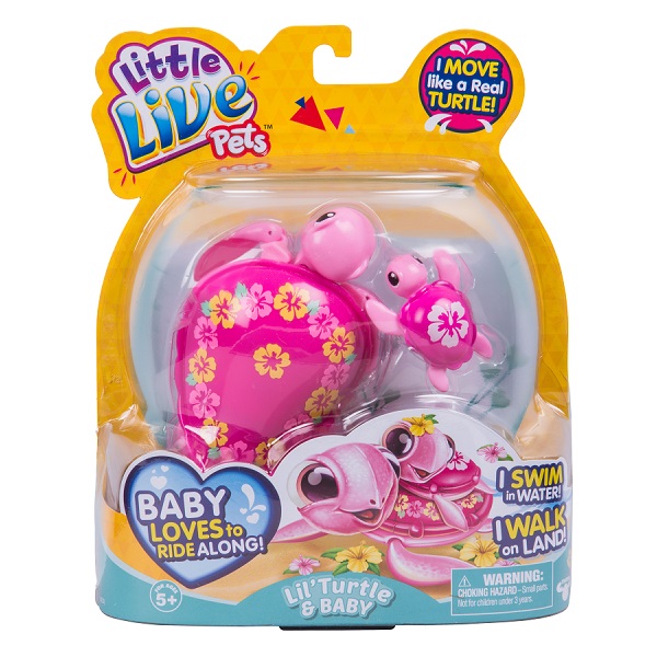 Черепашка с малышом розовая Little Live Pets
