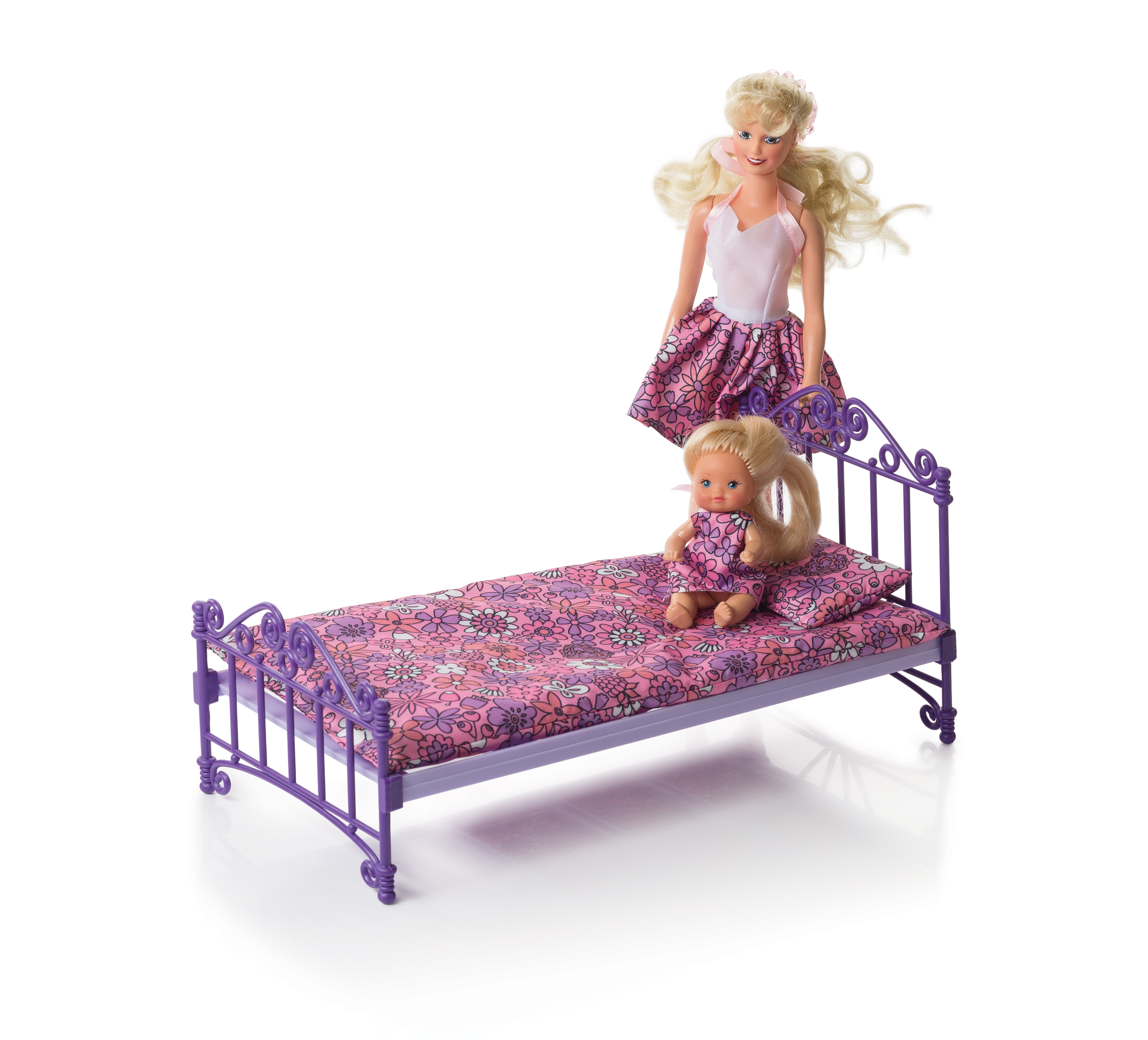 Кроватка фиолетовая с постельным бельем