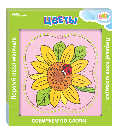 Игра из дерева Цветы (собираем по слоям) (Baby Step)