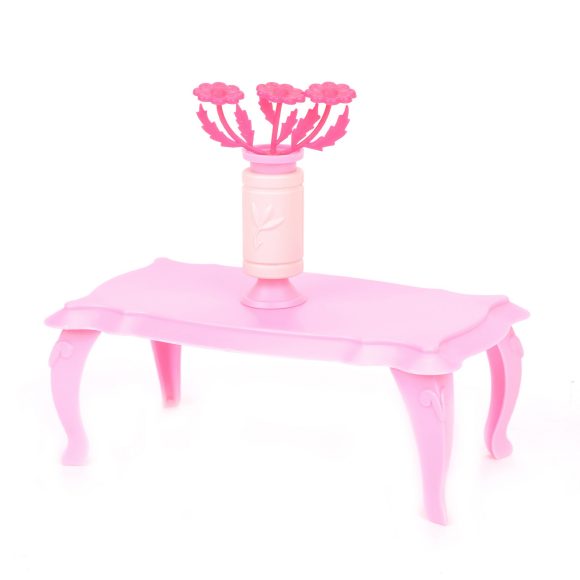 Журнальный столик с цветами для куклы Розовые
