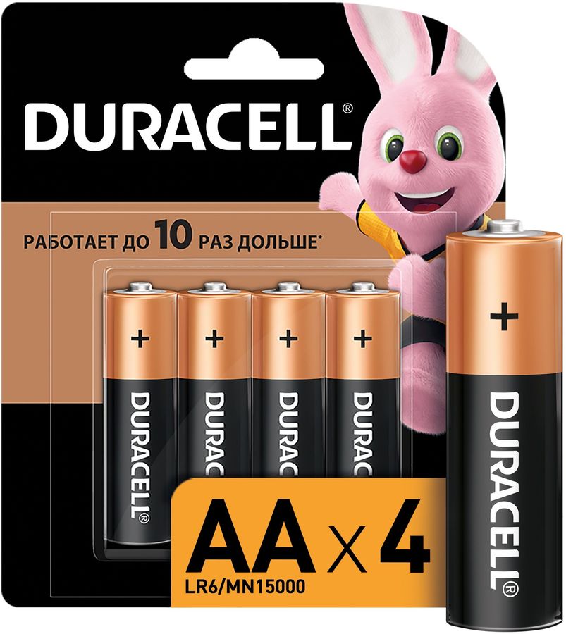 Батарейка Duracell Basic АА 4шт. алкалин. LR6 4 шт. CN