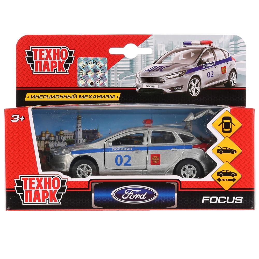 Машина метал. Технопарк Ford Focus хэтч. полиция 12см, открв. двери 266067