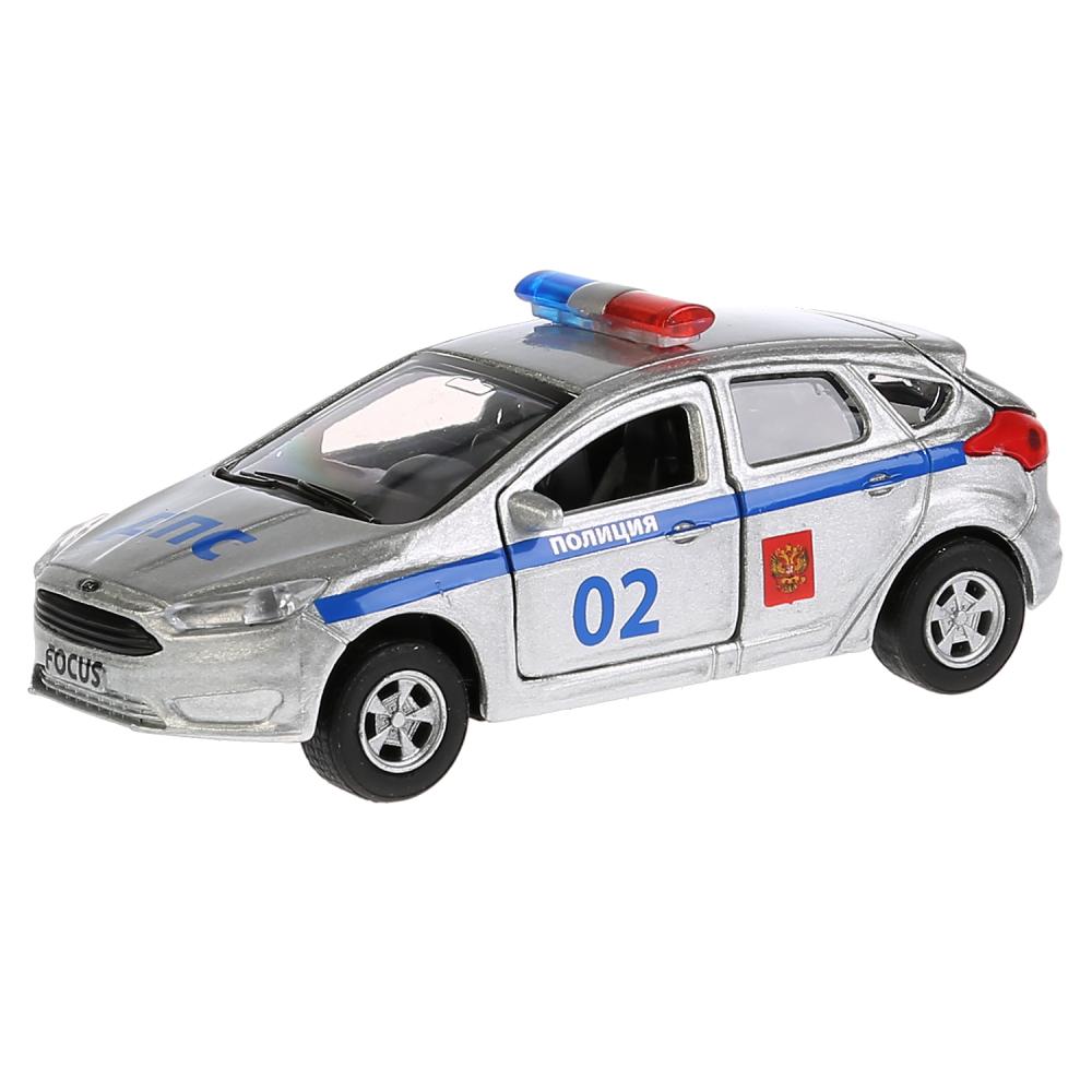 Машина метал. Технопарк Ford Focus хэтч. полиция 12см, открв. двери 266067