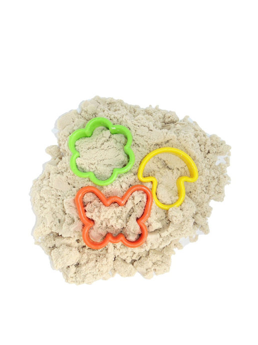Песочный набор Кинетический песок-3 формочки (цветочек, грибочек, бабочка) в банке