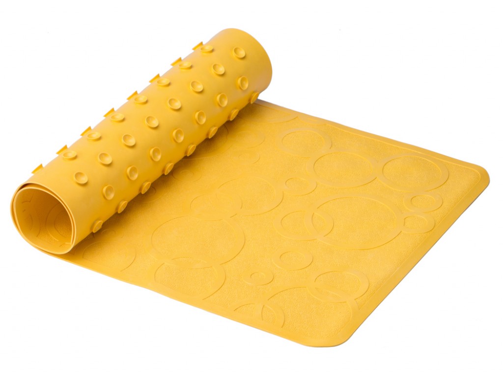 Антискользящий резиновый коврик для ванны ROXY-KIDS 35 x 76см, желтый