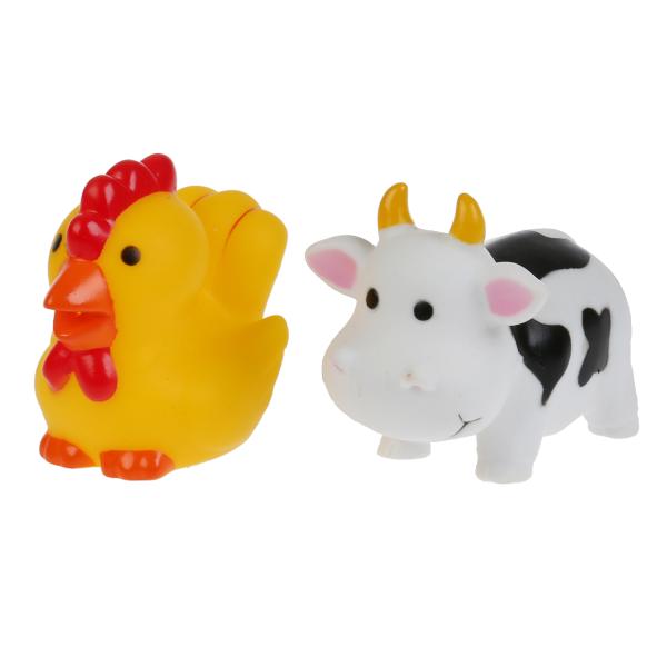 Игрушка для ванной Играем вместе Корова+петух в сетке 232640