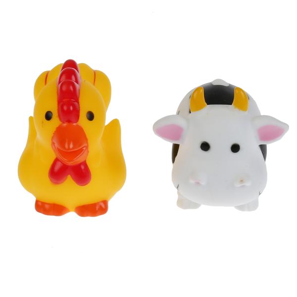 Игрушка для ванной Играем вместе Корова+петух в сетке 232640
