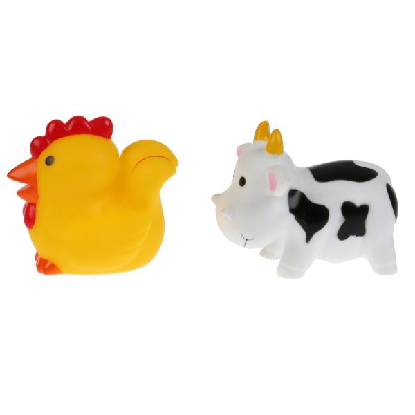 Игрушка для ванной Играем вместе Корова+петух в сетке 232640