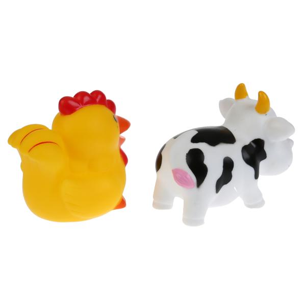 Игрушка для ванной Играем вместе Корова+петух в сетке 232640