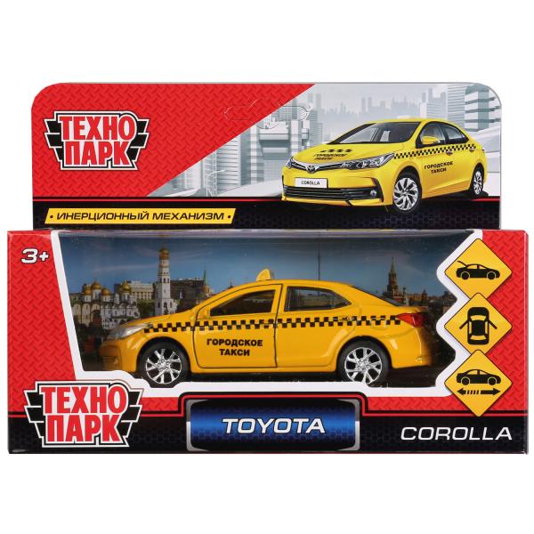 Машина метал. Технопарк Toyota Corolla Такси 12см, открыв. двери, инерц 268484