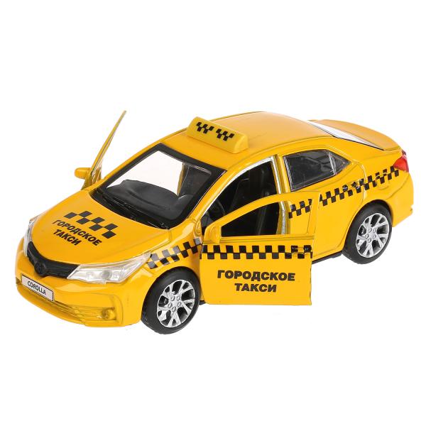 Машина метал. Технопарк Toyota Corolla Такси 12см, открыв. двери, инерц 268484