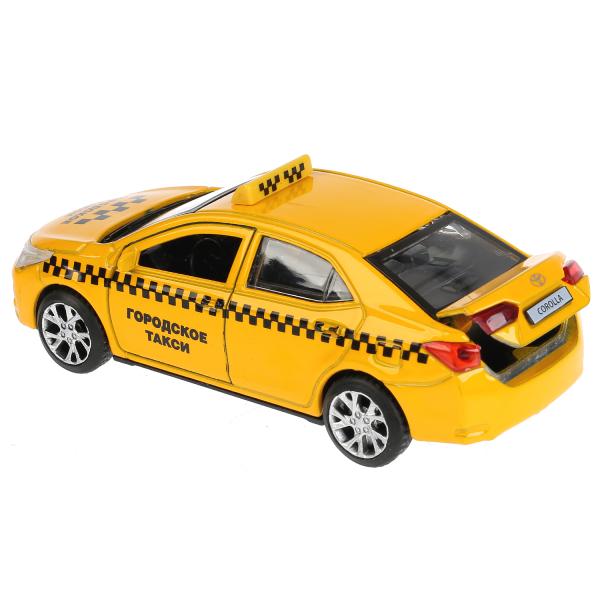 Машина метал. Технопарк Toyota Corolla Такси 12см, открыв. двери, инерц 268484