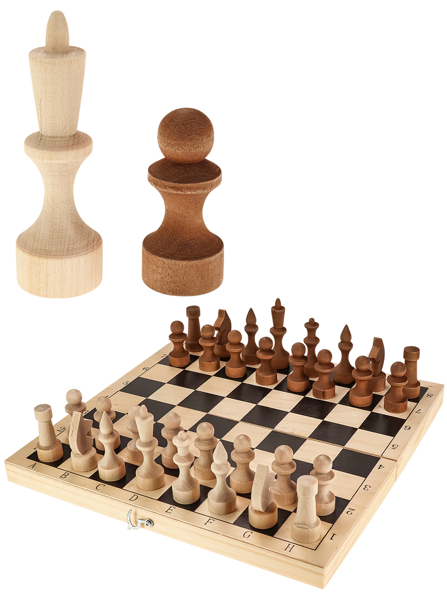 Шахматы деревянные обиходные парафинированные с доской 295*145мм
