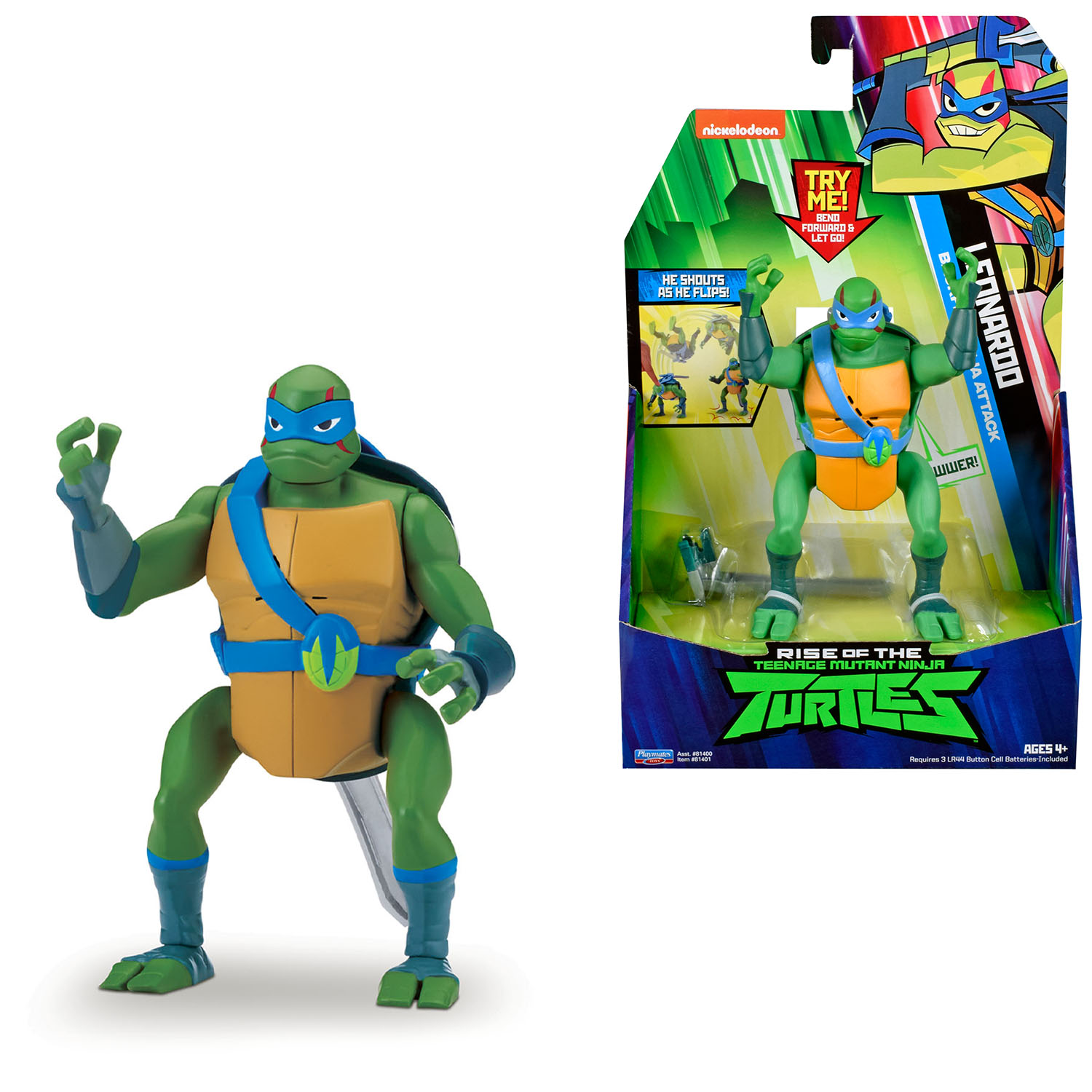 Фигурка Черепашки Ниндзя 15см Леонардо ниндзя-атака серия ROTMNT