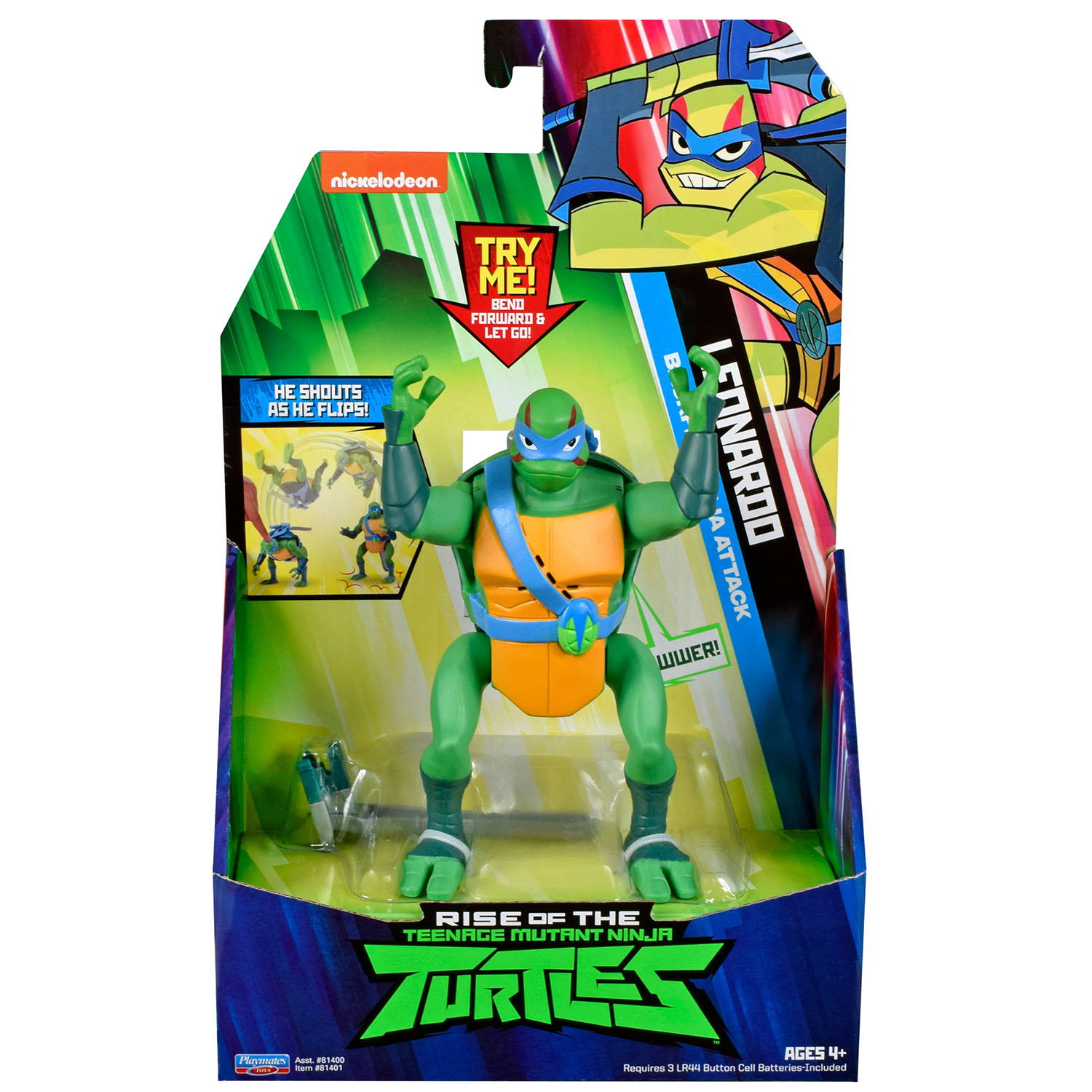 Фигурка Черепашки Ниндзя 15см Леонардо ниндзя-атака серия ROTMNT