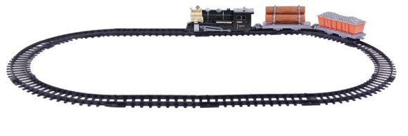 Железная дорога Голубая стрела Грузовой поезд 145 см, паровоз, 2 вагона