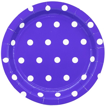 Тарелка Горошек фиолетовая 17см 6шт/G
