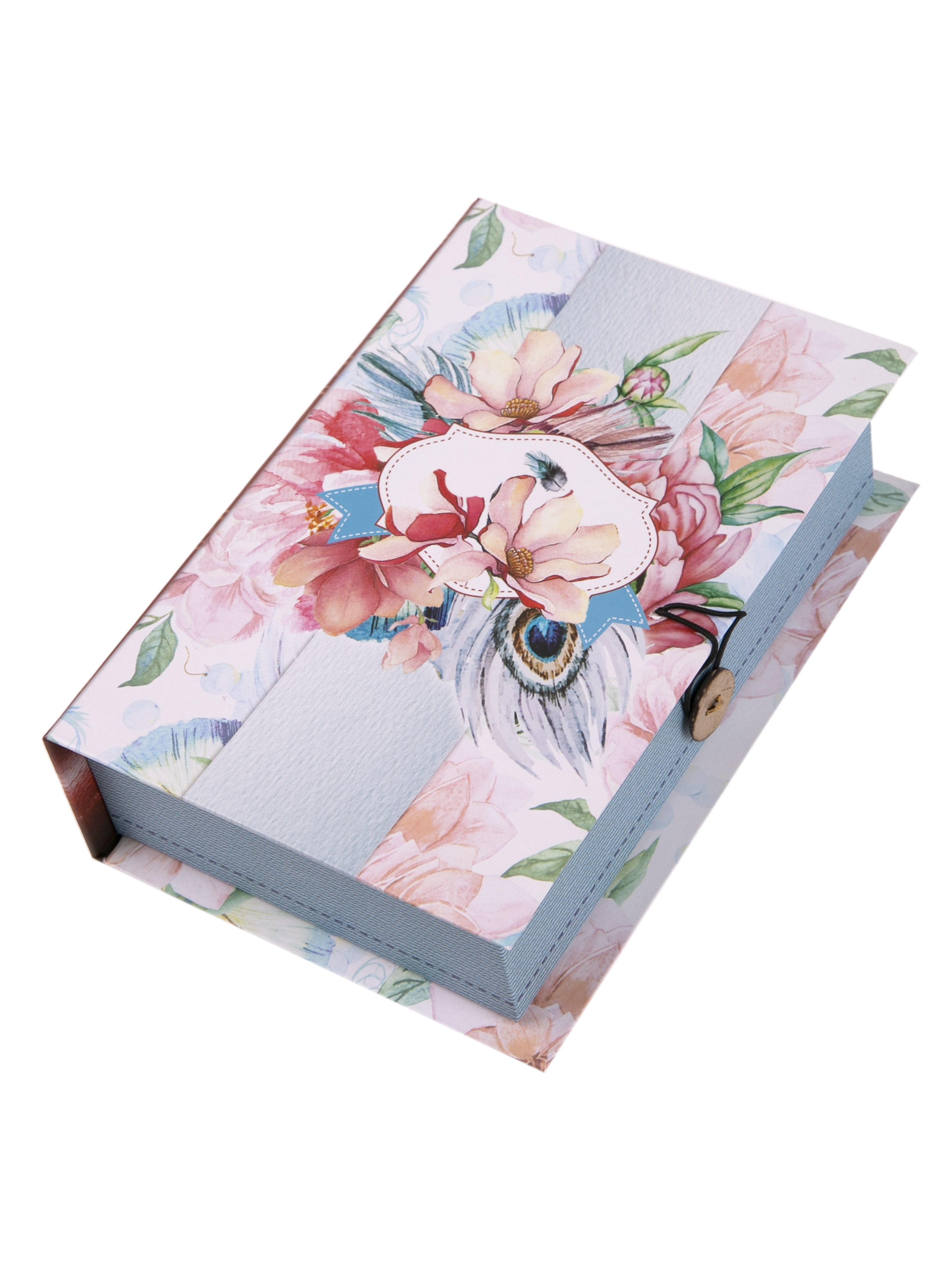 Коробка подарочная Цветы и павлины 18х12х5см