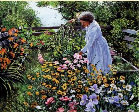 Набор для вышивания бисером 27*35см Цветущий сад