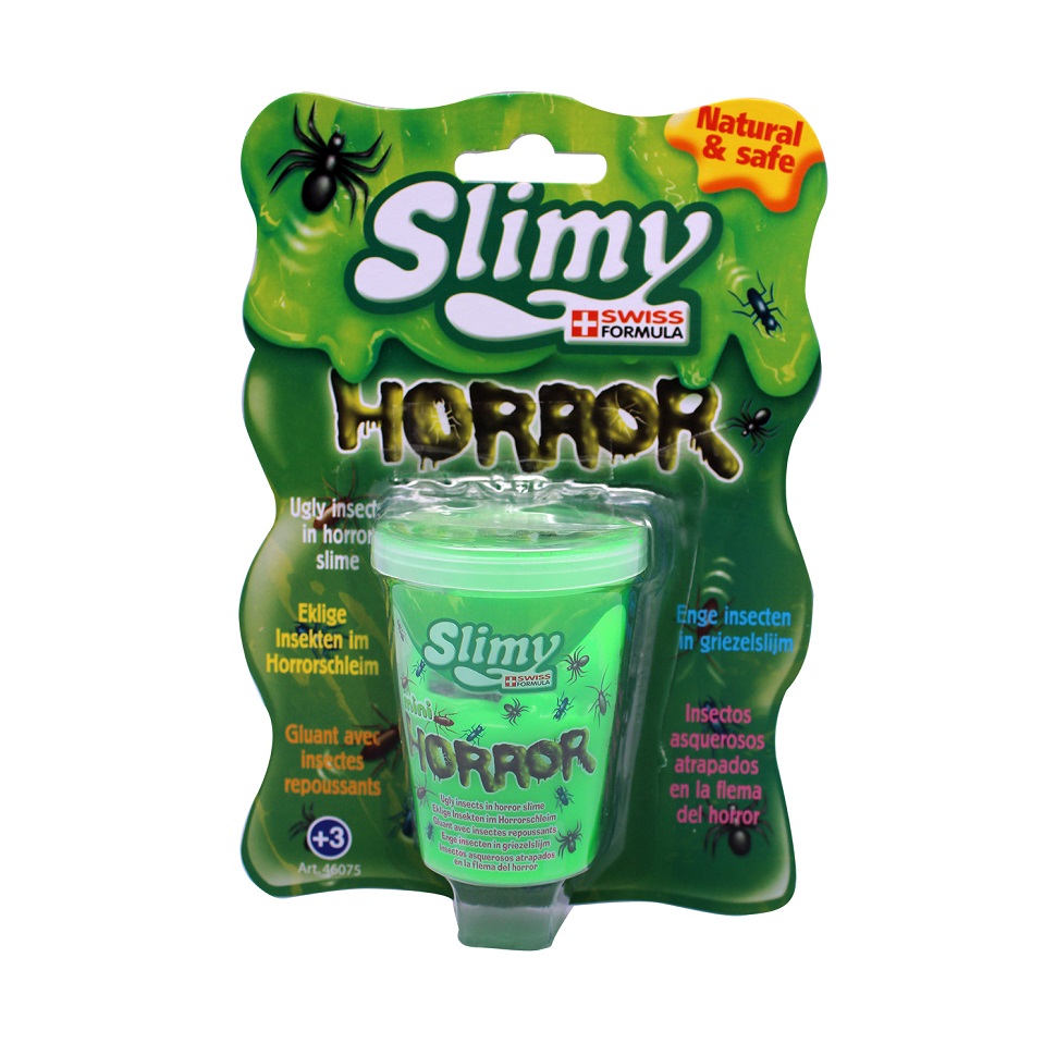 Слайми Слайм Ужастики с игрушкой, зеленый, 80г. ТМ Slimy