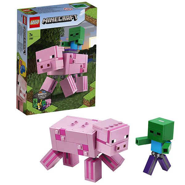 Конструктор LEGO Minecraft Большие фигурки, Свинья и Зомби-ребёнок