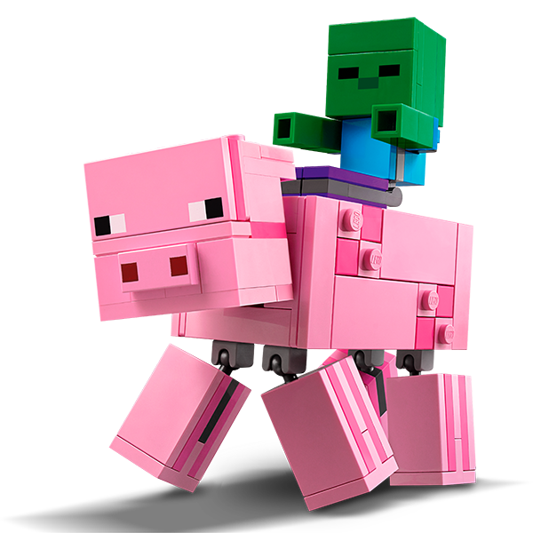 Конструктор LEGO Minecraft Большие фигурки, Свинья и Зомби-ребёнок