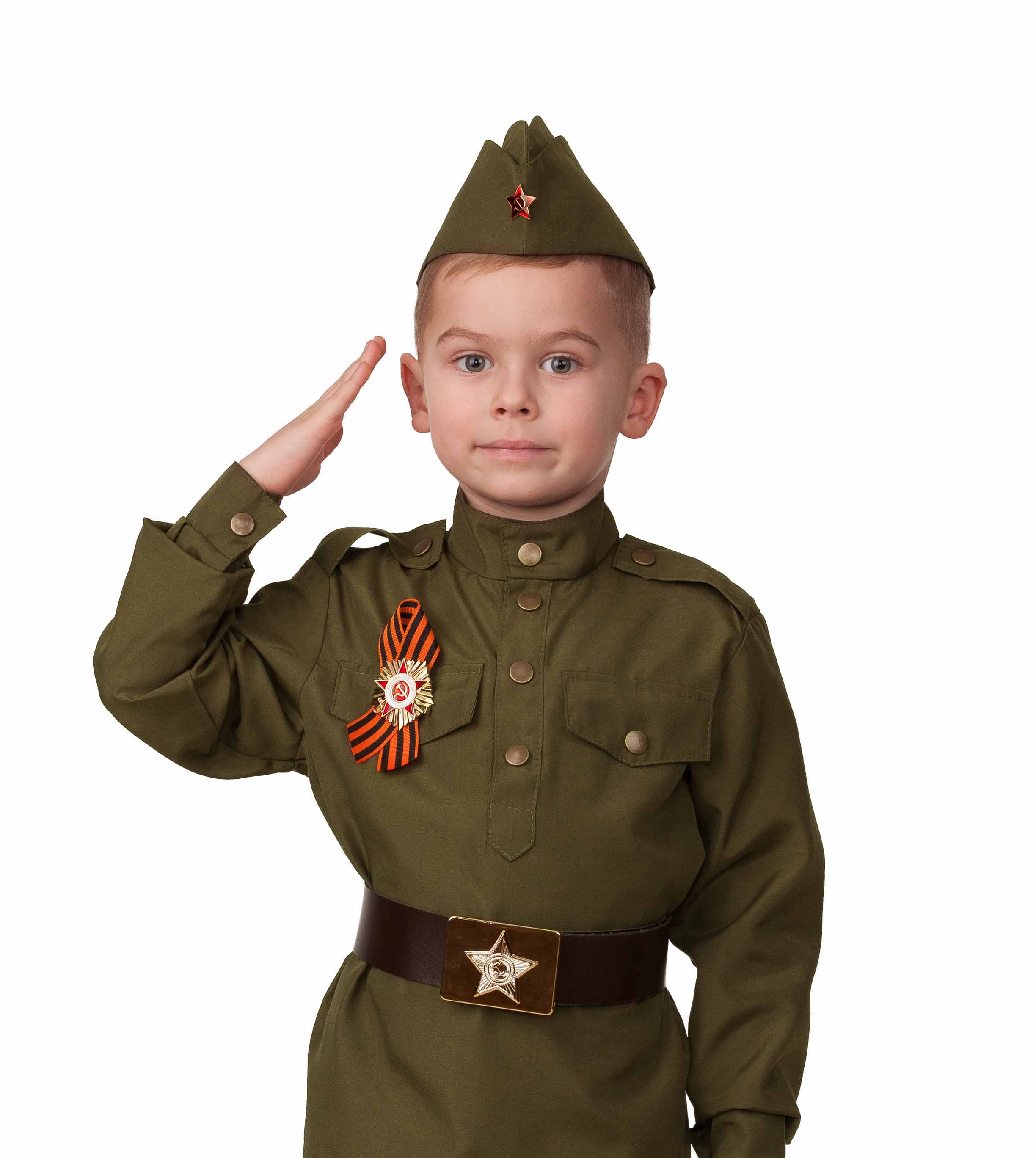 Костюм Солдат малютка (рубашка, пилотка) р.98-56