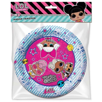 Тарелка куклы ЛОЛ паттерн 18см 6шт